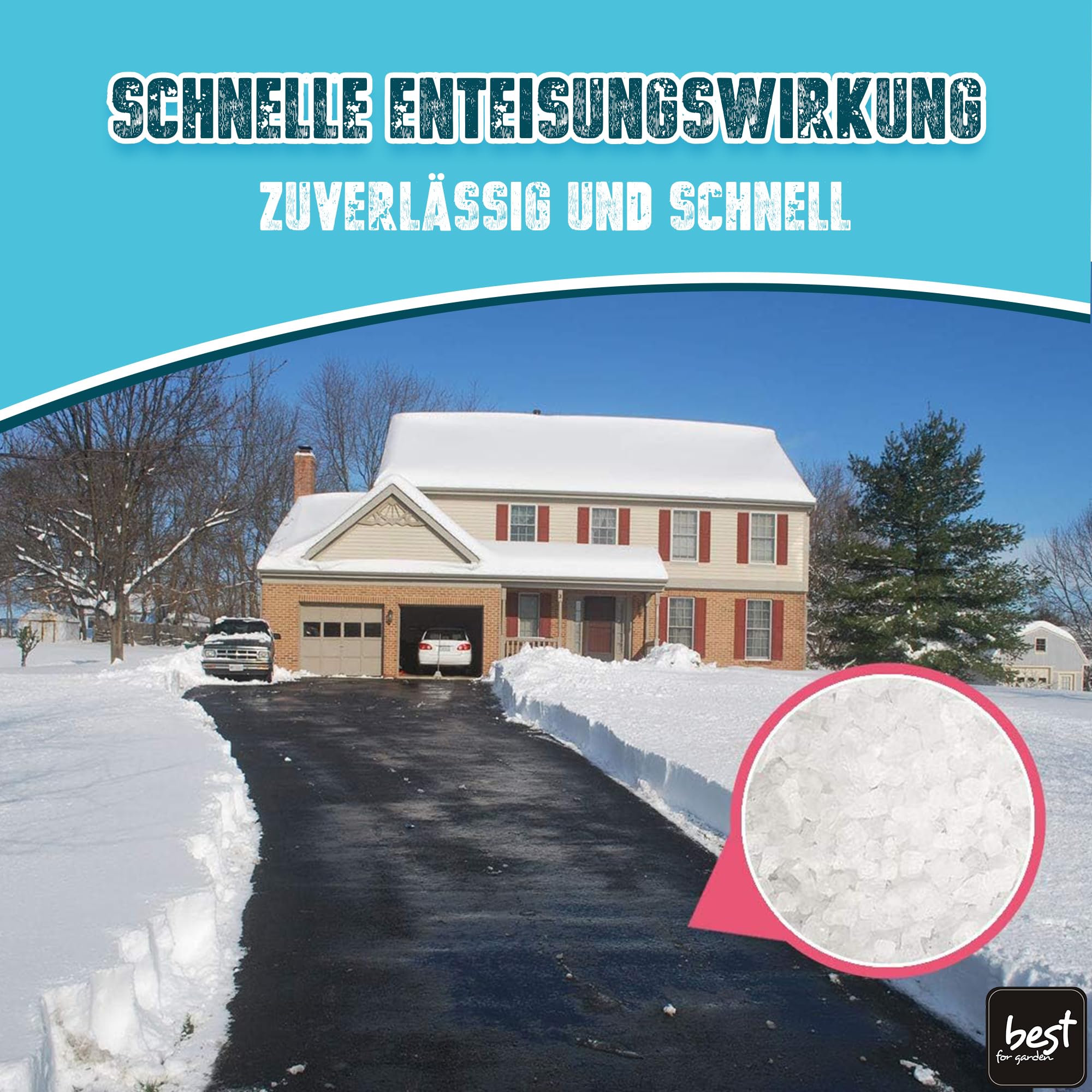 Sel de voirie 25 kg | sel de déneigement élégant et unique | sel pour verglas | sel pour neige et glace | sac de 25 kg efficace | rapide et attractif pour un hiver sûr