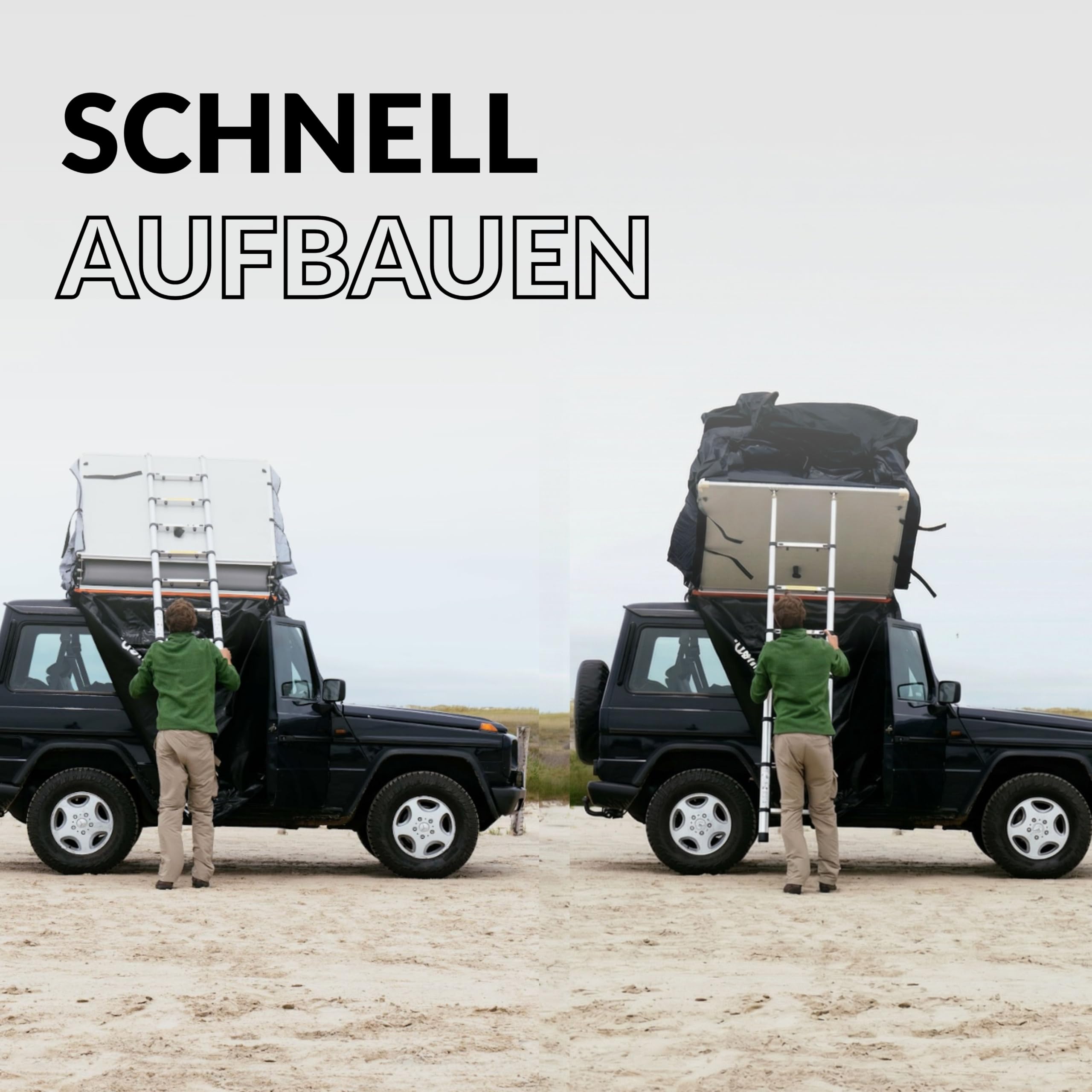 Owen® Two+ Dachzelt | Verfügbar mit Vorzelt-Option | Wählbare Farben | Geräumiges, Komfortables Autodachzelt | Ideal für Auto-Camping | Vielseitiges Campingzubehör