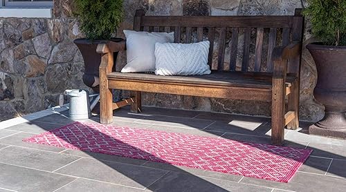 Vista 673 de Unique Loom Alfombra Colección enrejado Marroquí Celosía Transicional Interior y Exterior, Polipropileno Gris carbón/natural