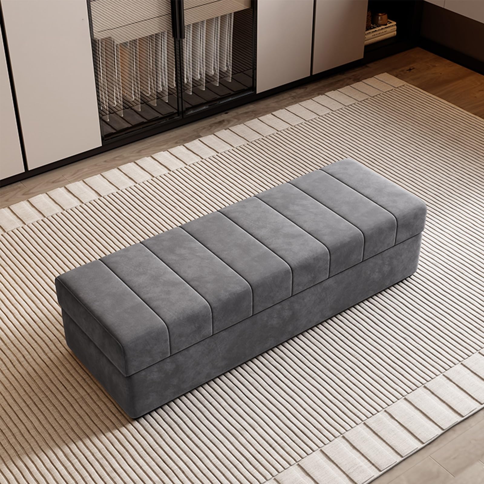 GDMDPTE Recular Shoe Sto Bench with Metal Support Bedroom & Wardrobe Footrest Cat Scratch Fabric Entryway Bench with Sto Slish & Functal Home nizer