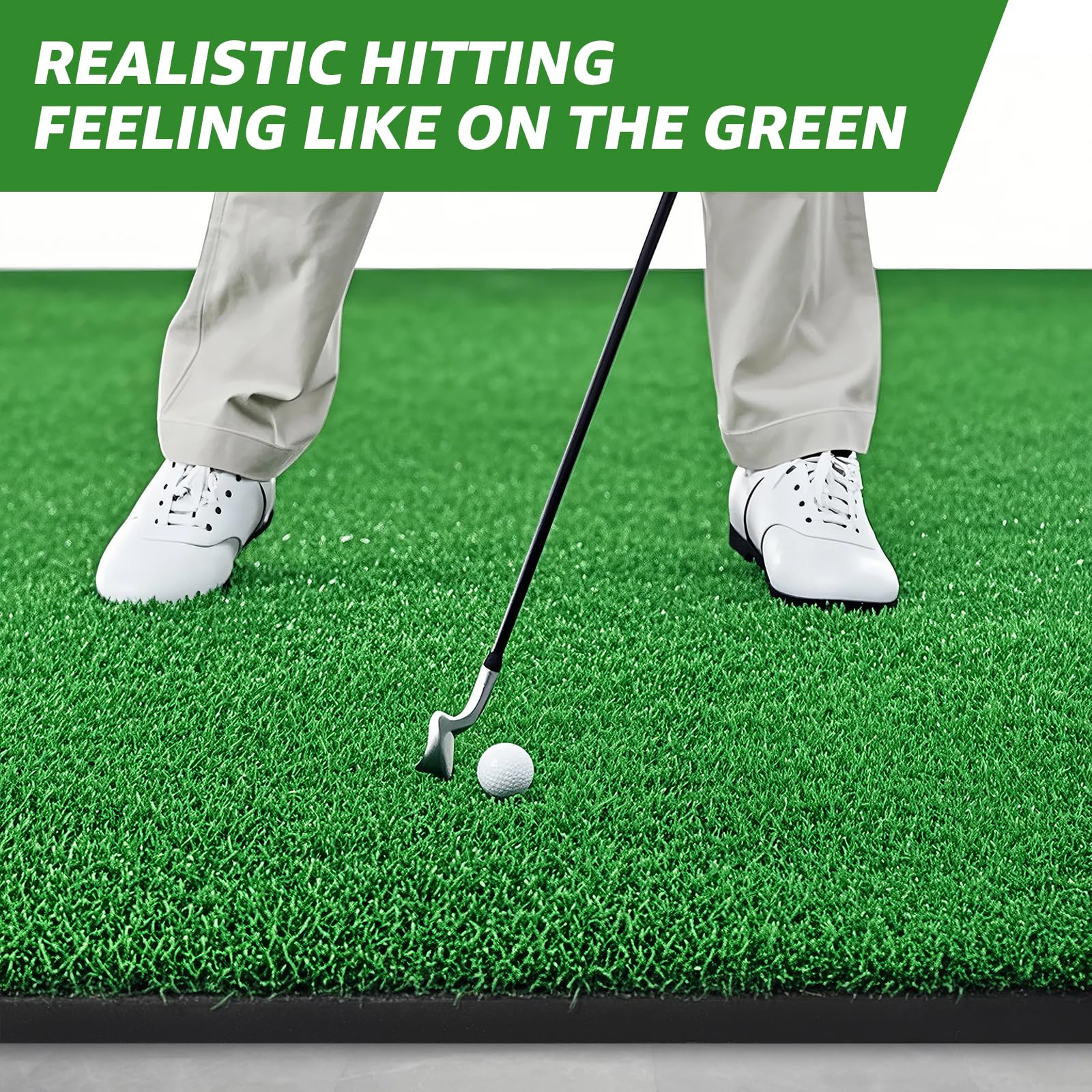 XDriveMax Golfschlagmatte, 152 x 122 cm, Golfschwung-Trainingsmatte, Chipping-Matte, Kunstrasen für drinnen und draußen, inklusive 3 Gummi-Tees für Herren/Jungen und Golfer