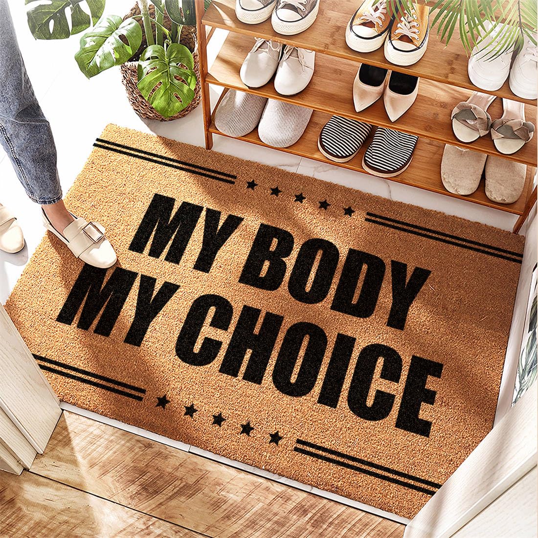 Tapis d'entrée absorbant et sec My Body My Choice 50 x 80 cm