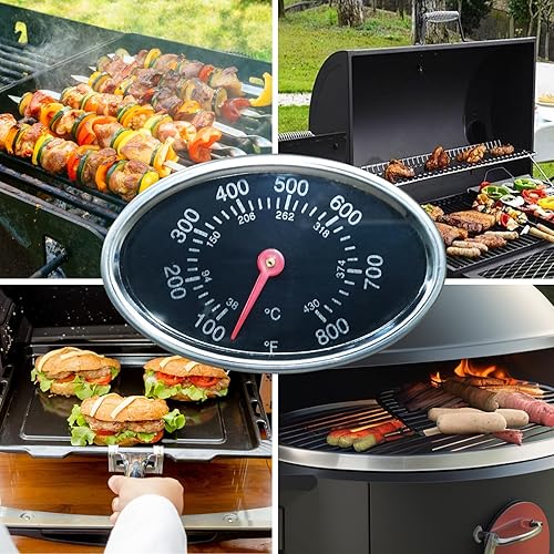 Miniatura 6 de Medidor de termómetro de parrilla para parrilla de carbón y ahumador, termómetro de barbacoa para piezas de repuesto de parrilla, perno M5,