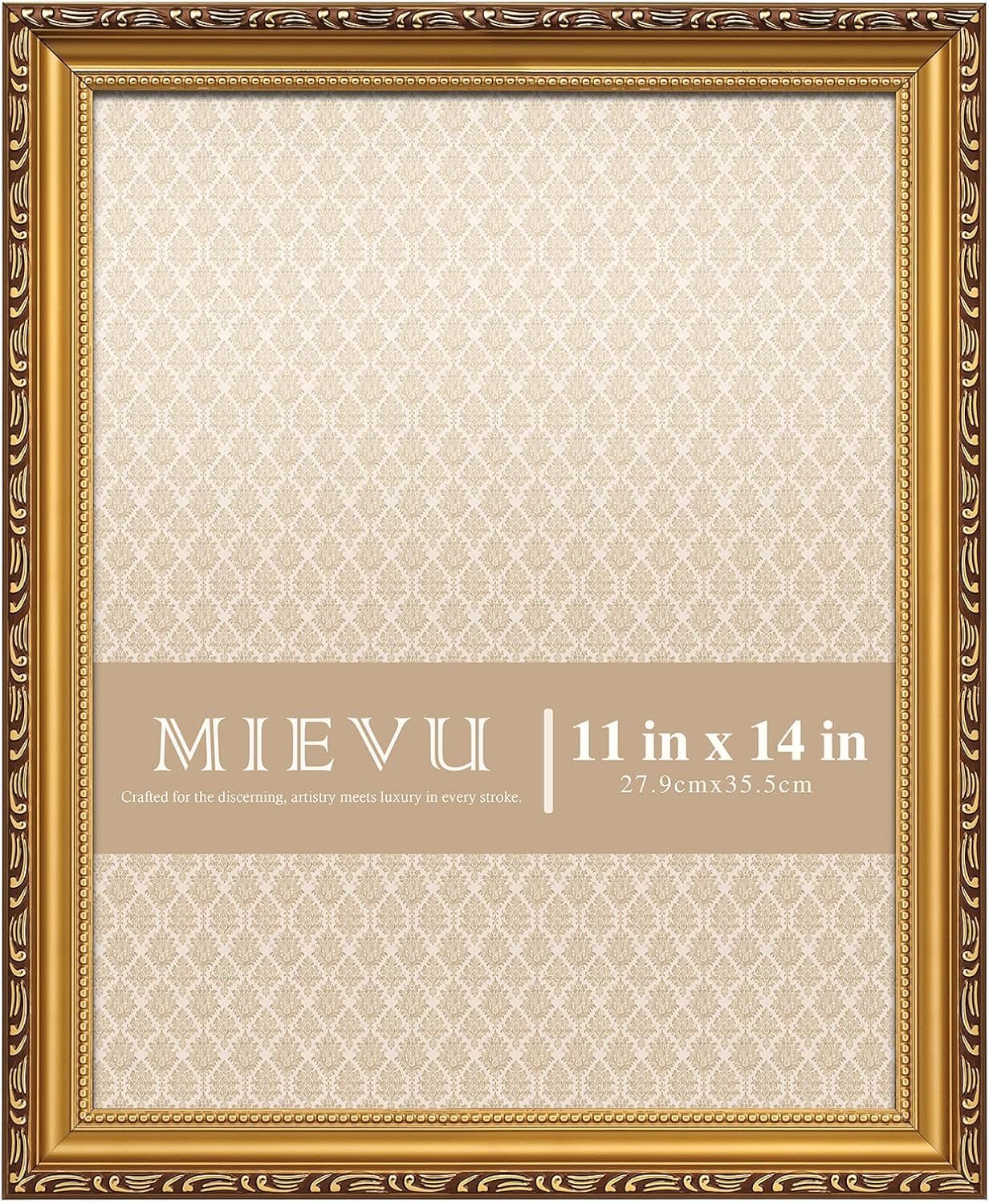 11×14 Picture Frame - Gold Picture Frames for Wall Hanging And Tabletop Display,Ornate Photo Frame,Vintage Frames,Christmas Frames,with Durable Plexiglass
