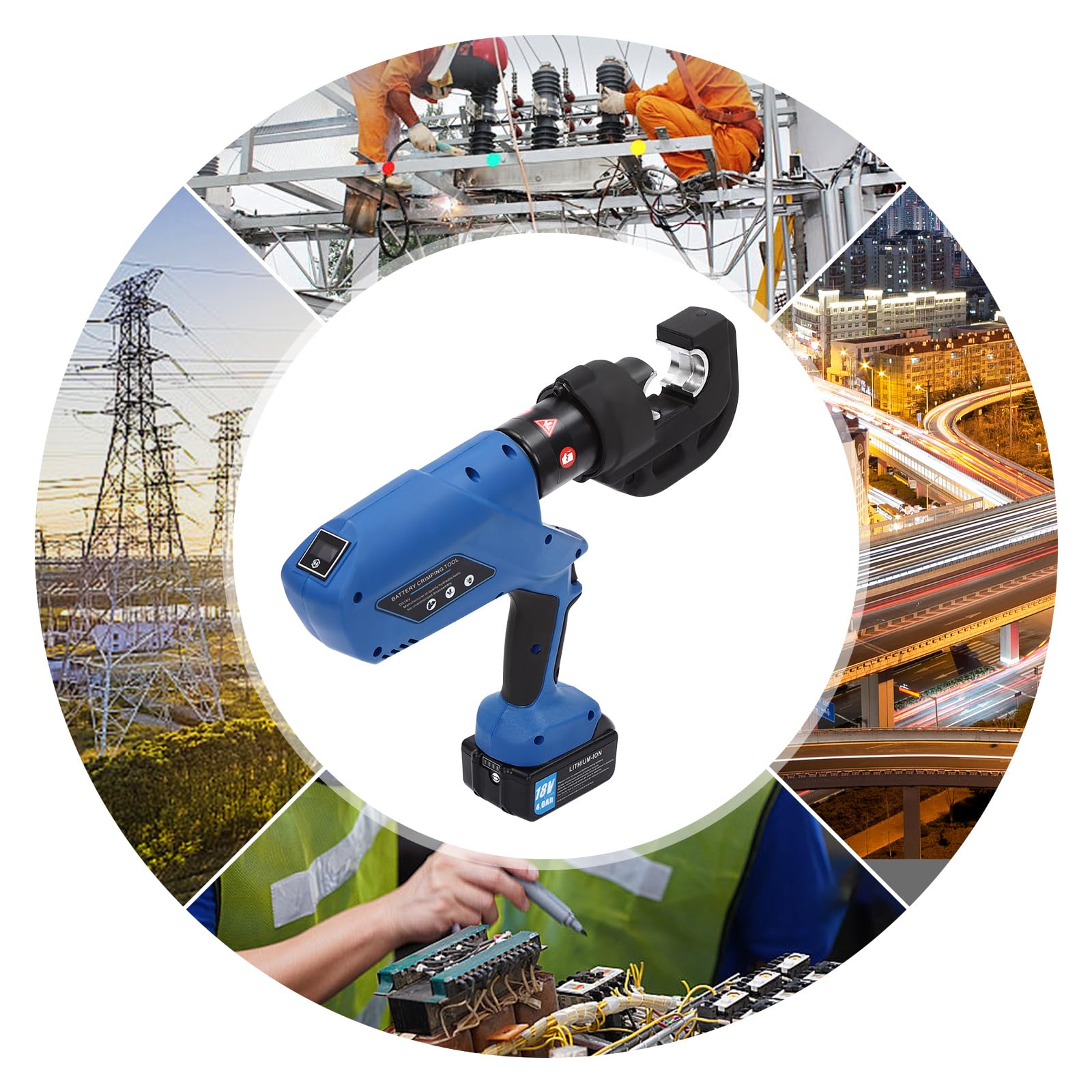 Akumulatorowa szczypce zaciskowe hydrauliczne z akumulatorem litowym 18 V do kabla do 400 mm² elektryczne narzędzie do zaciskania dla przemysłu elektrycznego telekomunikacji budowlanej