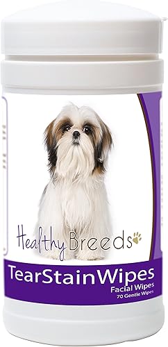 Healthy Breeds Shih Tzu - Toallitas para manchas de lágrimas, 70 unidades