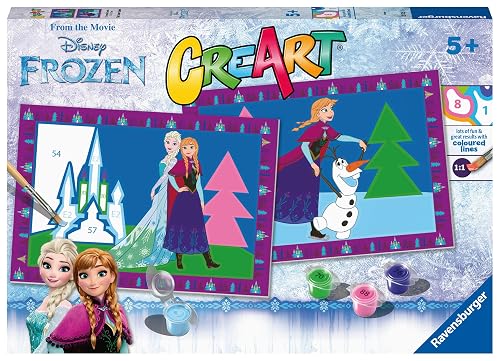 Ravensburger - CreArt Serie Junior: Frozen classic, Kit para Pintar por Números, Contiene dos Tablas…