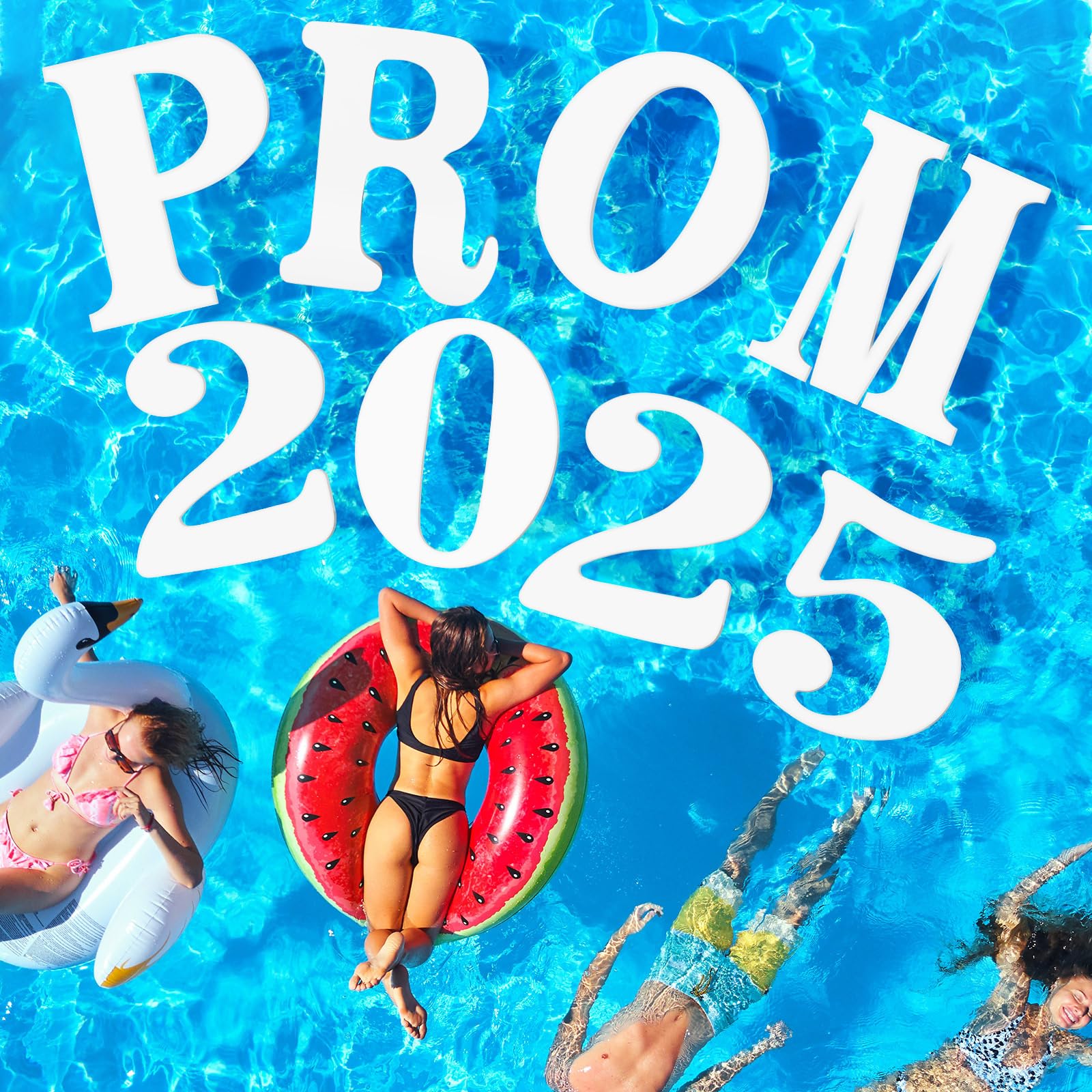 Large Grad Prom 2025 Floating Letters 20 x 15 Inch Pool EVA Foam Letters 2025 Graduation Pool Party Decorations Congrats Grad Party Decor