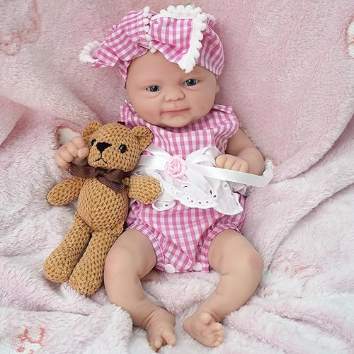 Miniatura 6 de Miaio 14" Reborn Baby Dolls, Full Silicone Baby Dolls Girl, Realistic Soft Silicone Newborn Baby Doll, Real Full Body Silicone Reborn Baby Dolls,