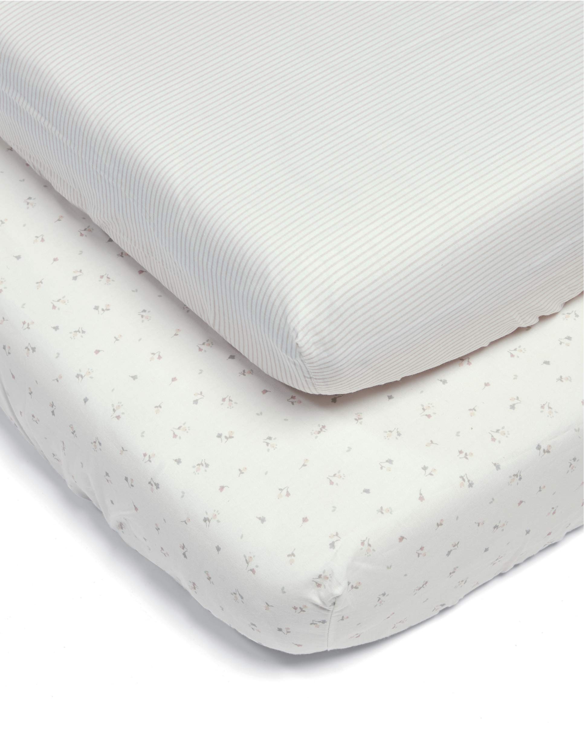 Mamas & Papas2 Pack CotBed Fitted Sheets, Welcome to The World, Floral