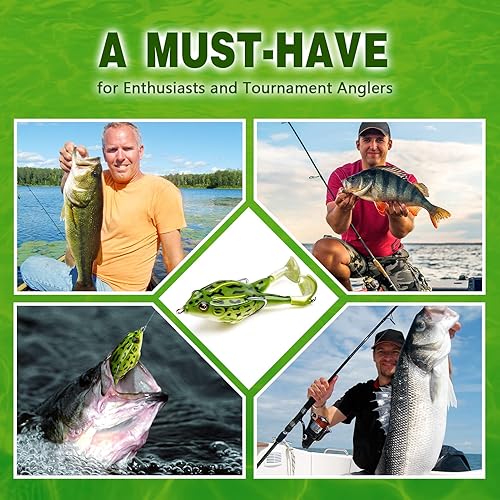 Miniatura 7 de Juego de Señuelos de Rana de Agua Superior para Pesca de Lubina y Trucha, Señuelos Realistas de Rana Flotante Suave con Anzuelos Sin Hierbas para