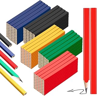 200 Pieces Carpenter Pencils, Octagonal 5 Colors Hard Black Carpenter Pencils Construction Pencils for Woodworking Marking and Concrete Marking
