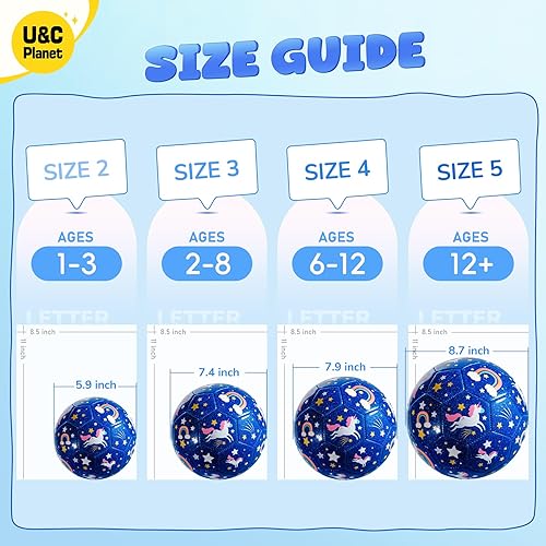 Miniatura 2 de U&C Planet Soccer Ball Size 2 Size 3 Size 4 for Toddler Kids with Pump Deflated, Stocking Stuffer Christmas Child Shoebox Gift, 1 Pack 2 Pack