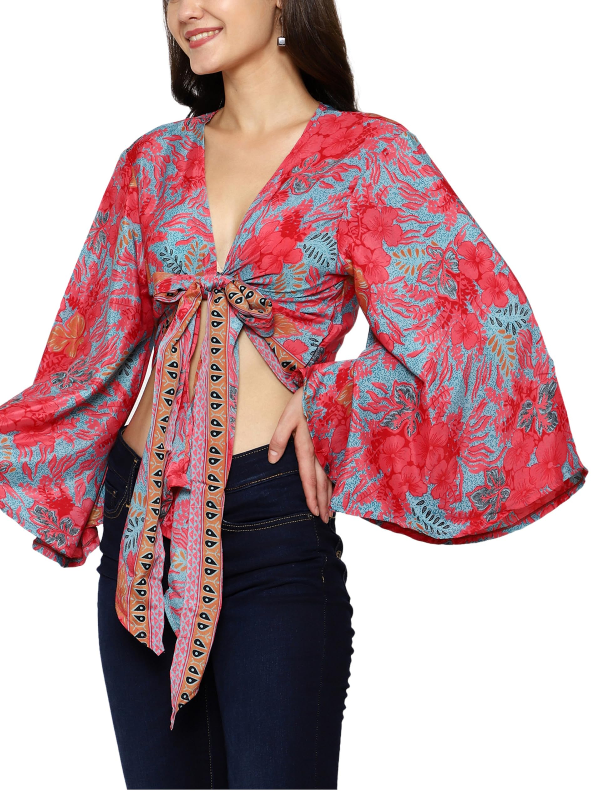 ke kanhaexports KE Kanha Exports top for Women Stylish Western | wrap Tops for Woman | Perfect on Jeans Tops for Woman | Summer top | Beach Outfits Dress for Women Stylish-picture-59