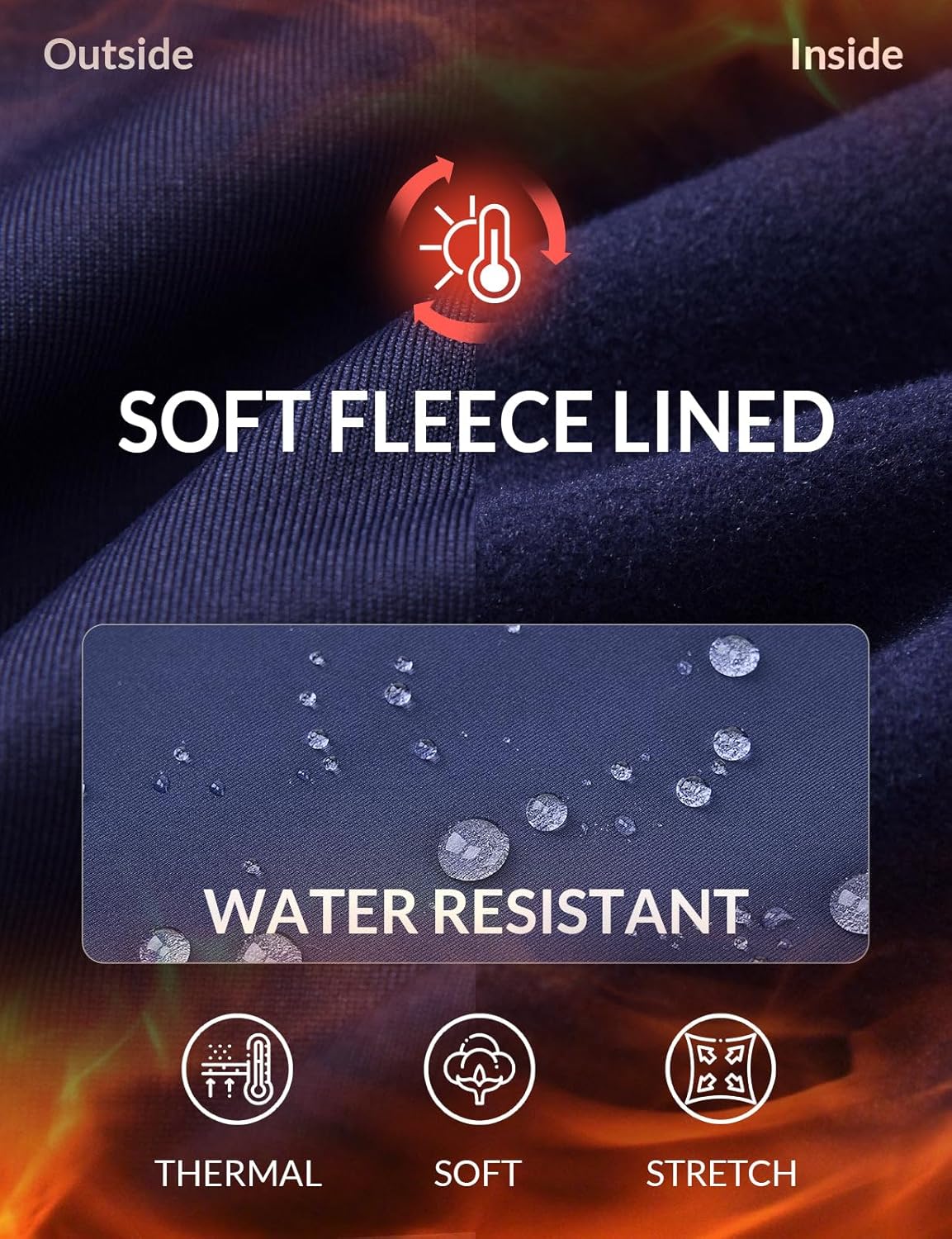 baleaf Women's Fleece Lined Pants Winter Thermal Travel Pants Water Resistant Cold Weather Golf Hiking Pockets Work - Image 3