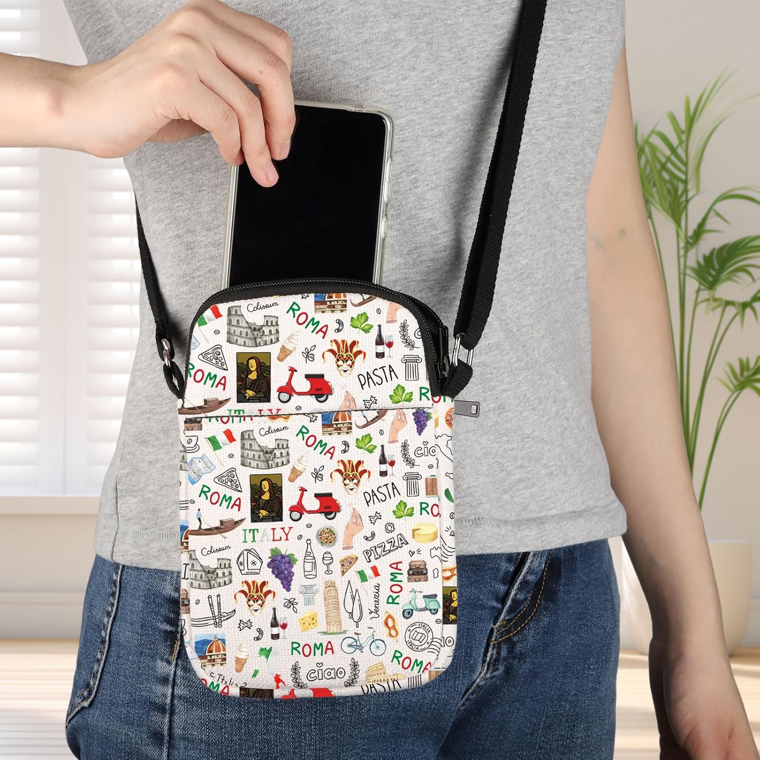 JNIAP Italian Crossbody Bag Italian Vacation Gift Italy Crossbody Purse Italy Souvenir Gifts Italy Themed Gift - Image 5