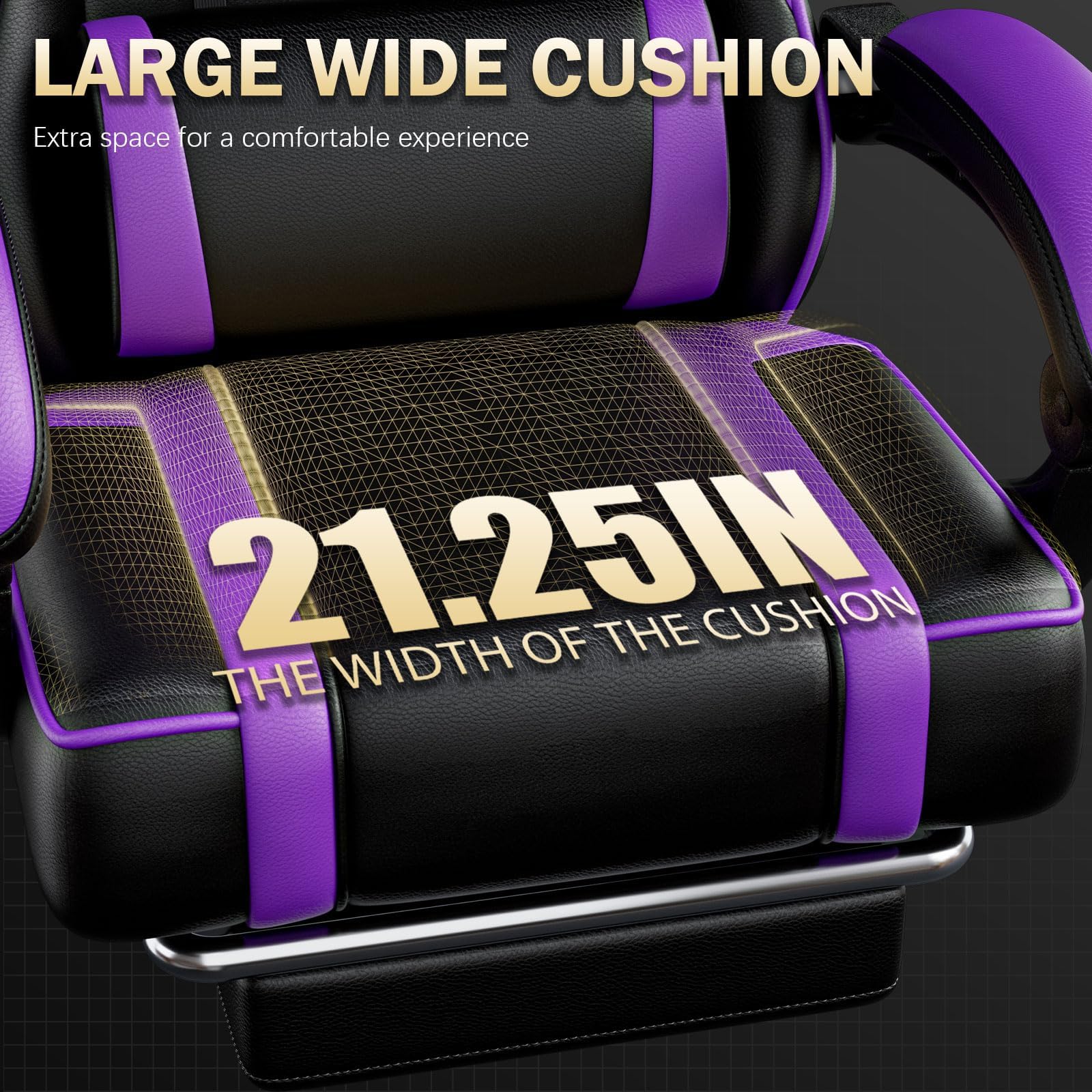 Sedia Gaming Ergonomica, Poltrona Gaming con Schienale Regolabile, Sedia da Gamer con Poggiatesta e Supporto Lombare, Sedia Gamer in Pelle Sedia Gaming con Poggiapiedi (Viola)