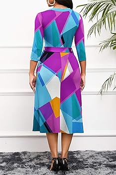 パーティードレス Printed V-neck Silk Dress Elegant Plus Size Maxi Dress with Deep V Neck & Floral Print