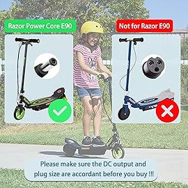 12V Replacement Charger for Razor Power Core 90 Electric Scooter Power Supply for Razor E90 E95 95,ePunk, XLR8R, Electric Scream Machine, Kids Ride On Toys Power Cord-ETL Listed 5.7FT Battery