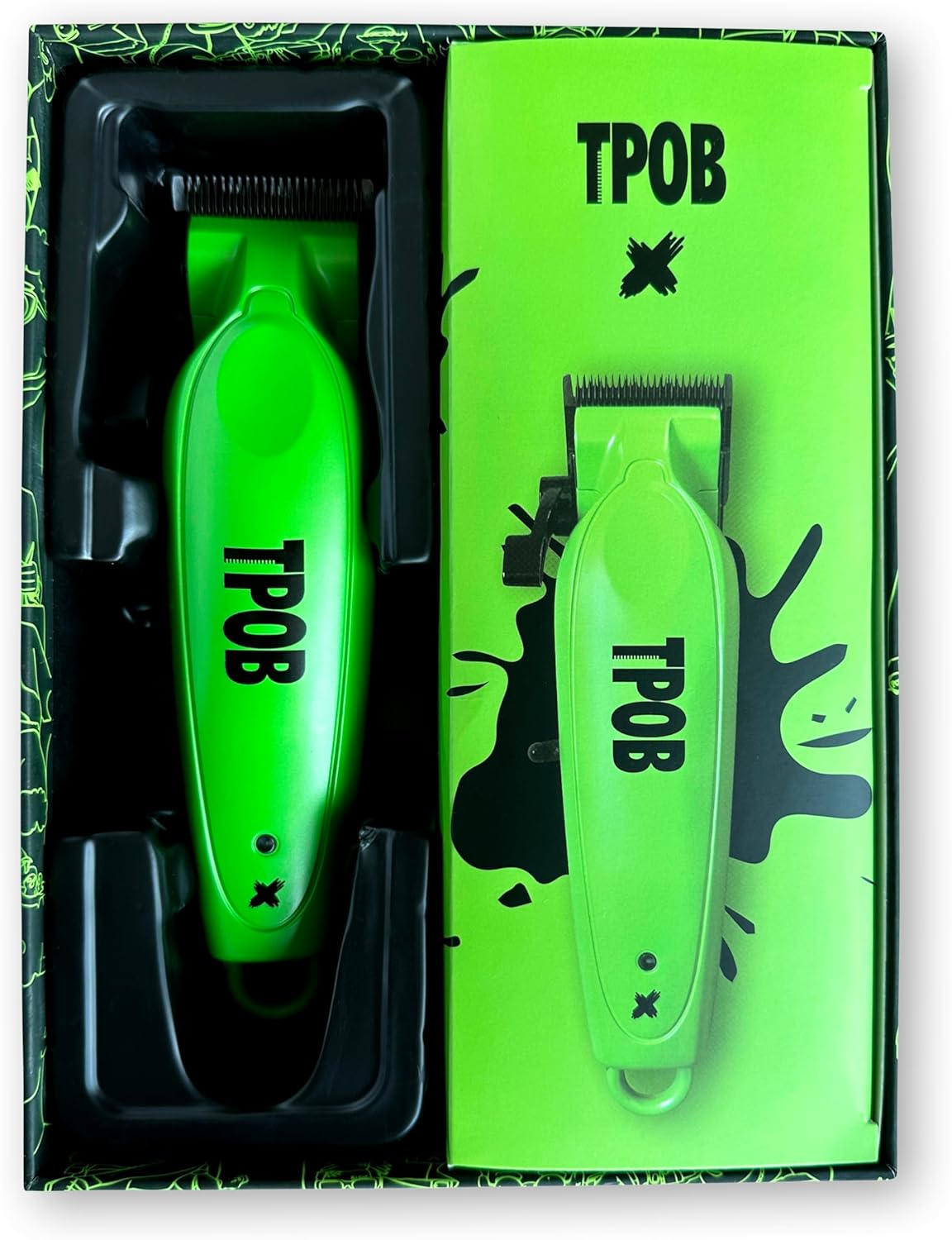 TPOB X Digital Brushless 6800rpm Metal Professional Hair Clippers for Men, XO Combination Fade/Taper Blade Cordless Rechargeable Clippers (X Clipper Green) - Image 6