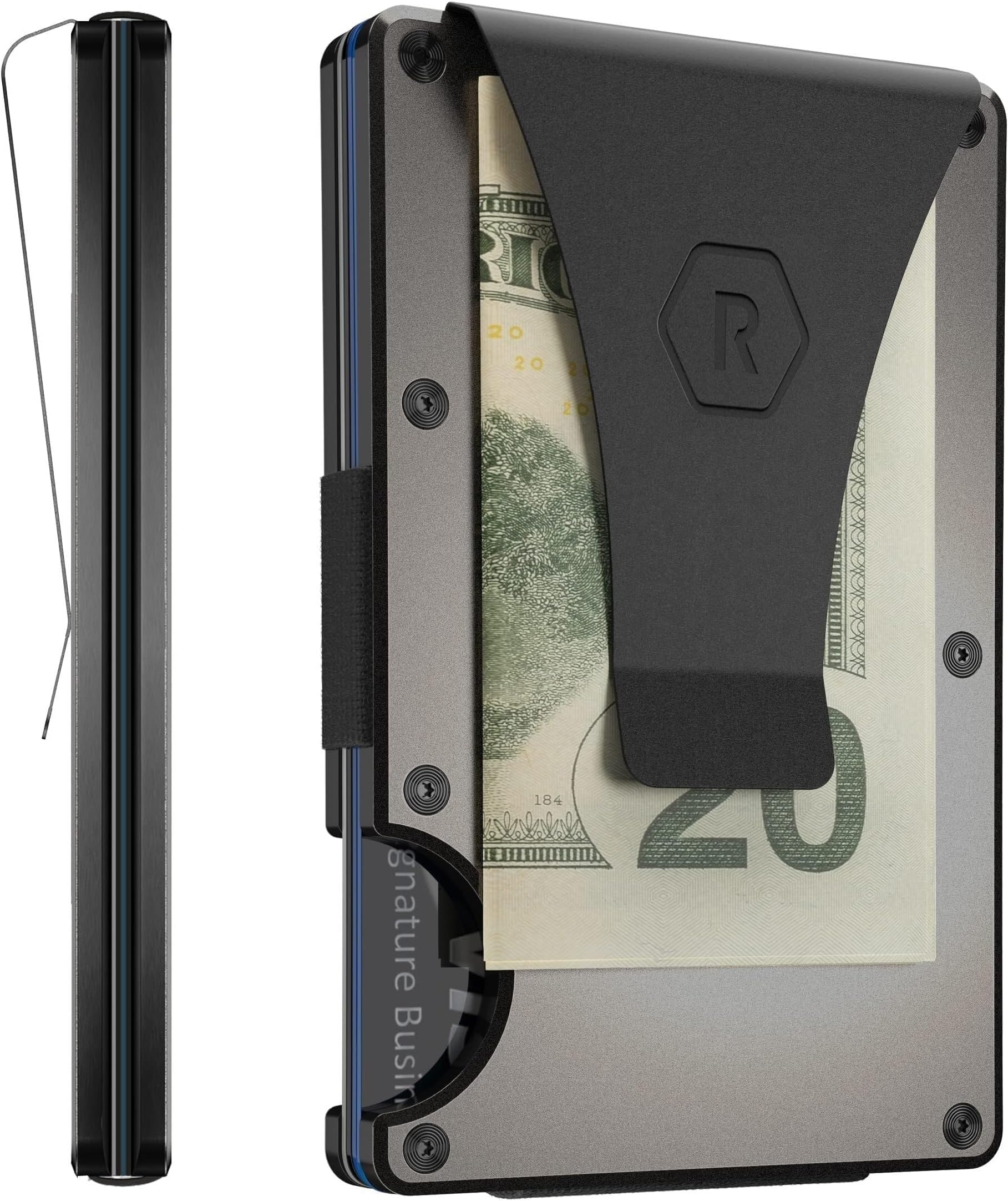 Wallet for Men - Slim Minimalist Compact Wallet and Card Holder, RFID Protected Front Pocket Wallets for Men with Integrated Money Clip (Gunmetal)