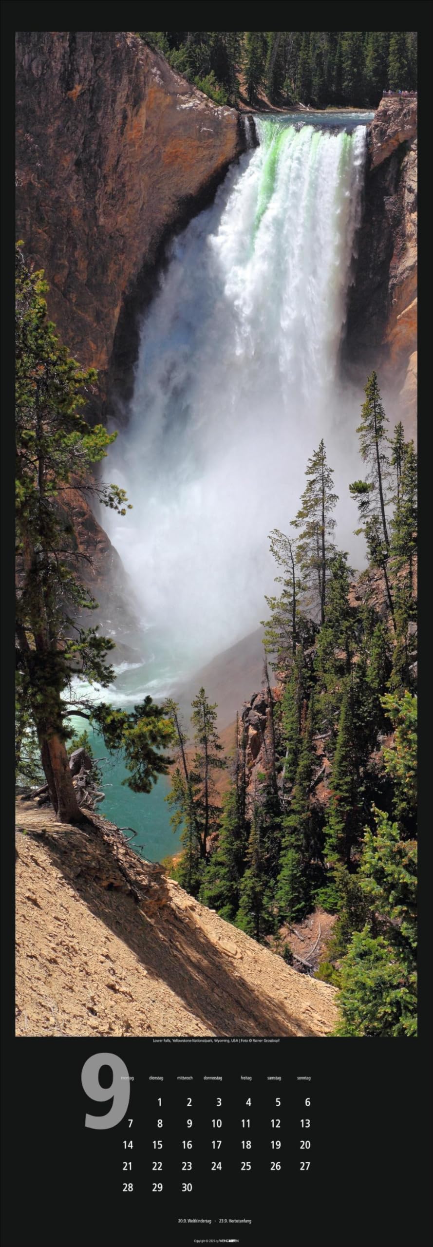 Wasserfälle Kalender 2026: XXL Hochformat mit spektakulären Wasserfällen, fotografiert von international ausgezeichneten Fotografen. Länglicher Kalender mit traumhaften Naturfotos. 34x98 cm Hochformat