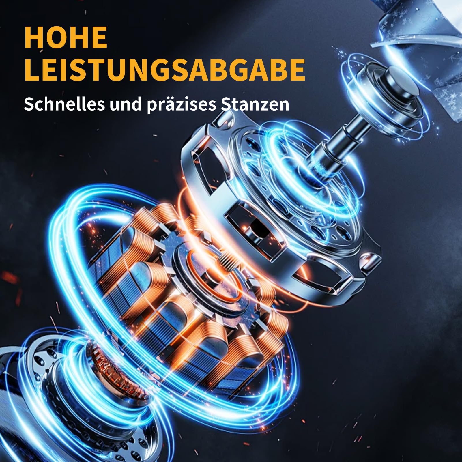 Hydraulische Lochstanze, 2200W Elektrische Punzenmaschine mit 7 Stanzformen, 1-Sekunde Schnellstanzung für Stahl, Eisen, Aluminium, Kupfer und Bleche