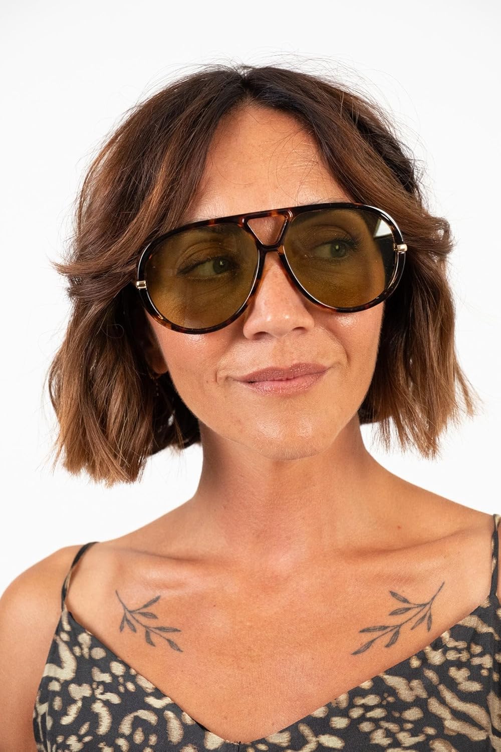 Retro Gold Aviator Sunglasses for Women Men, 2026 Metal Oversized 70s Aviators Black Sun Glasses - Image 8