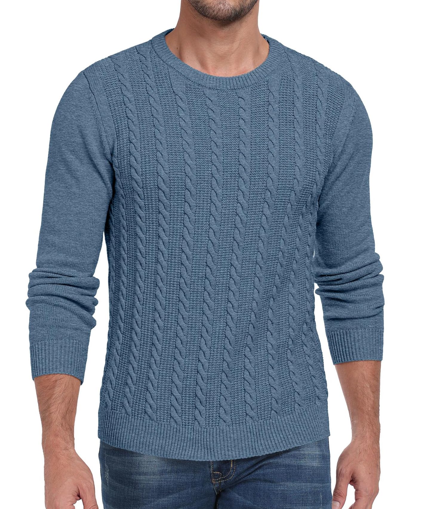 Hisir Trui voor heren, winter, gebreide trui, dik, kabelgebreid, casual Hisir Trui voor heren, winter, gebreide trui, dik, kabelgebreid, casual
