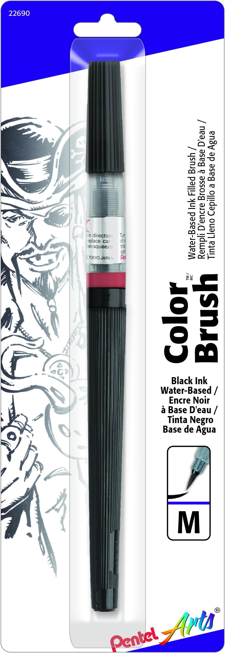 Color Brush Pen, Black (GFLBP101)