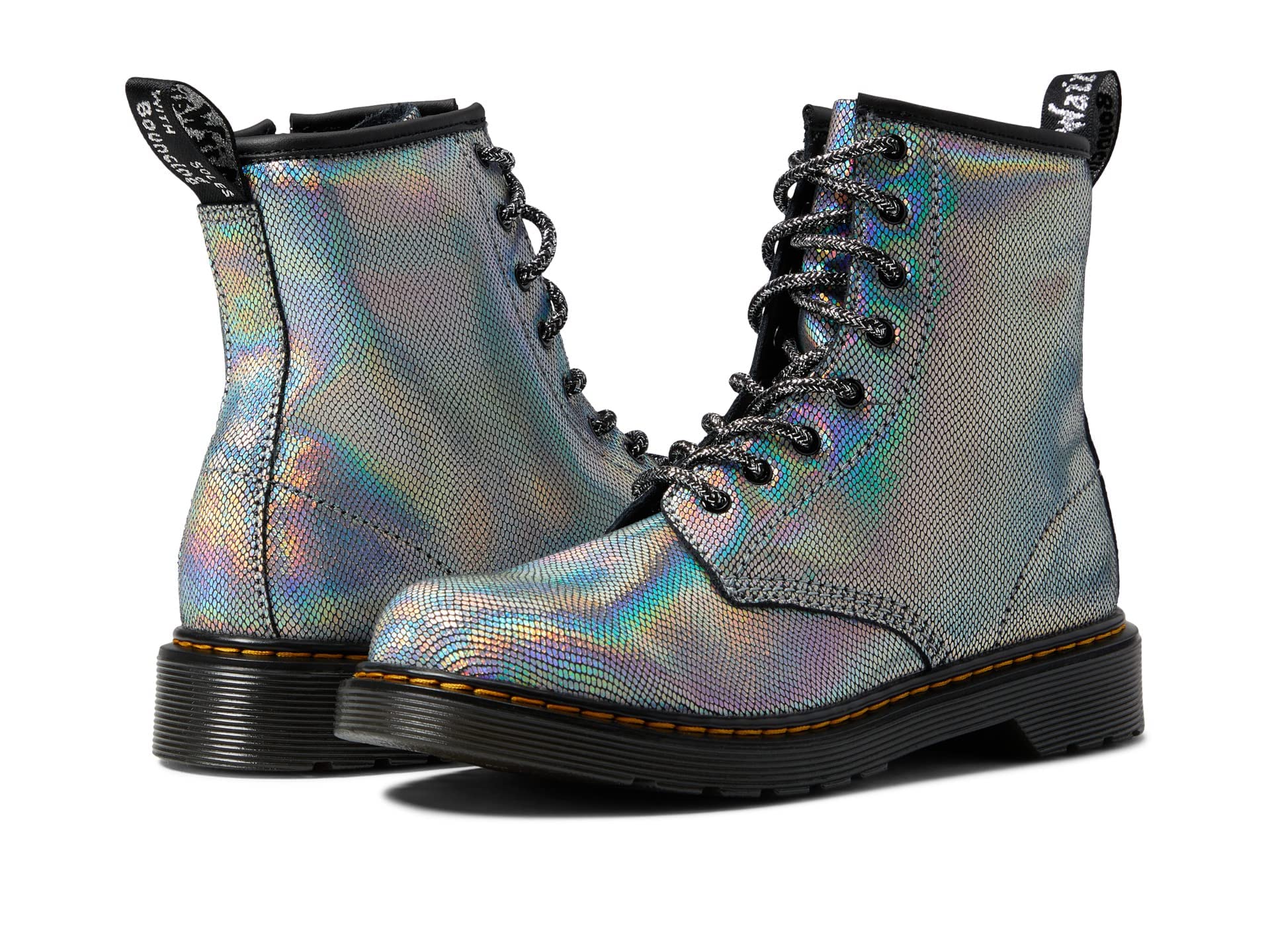 Dr. Martens 1460 (Big Kid) Silver Iridescent Reptile 4 UK (US 5 Big Kid) M