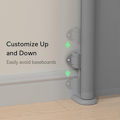 Miniatura 2 de Momcozy Puerta retráctil para bebé, puerta de malla para bebés o puerta de malla para perros, 33 pulgadas de alto, se extiende hasta 71 pulgadas de