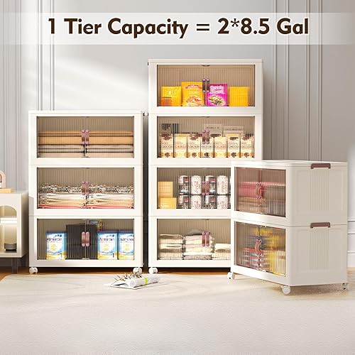 Miniatura 5 de Contenedores de almacenamiento grandes de 102 cuartos de galón con tapa, organizador de almacenamiento de plástico para sala de estar, dormitorio,