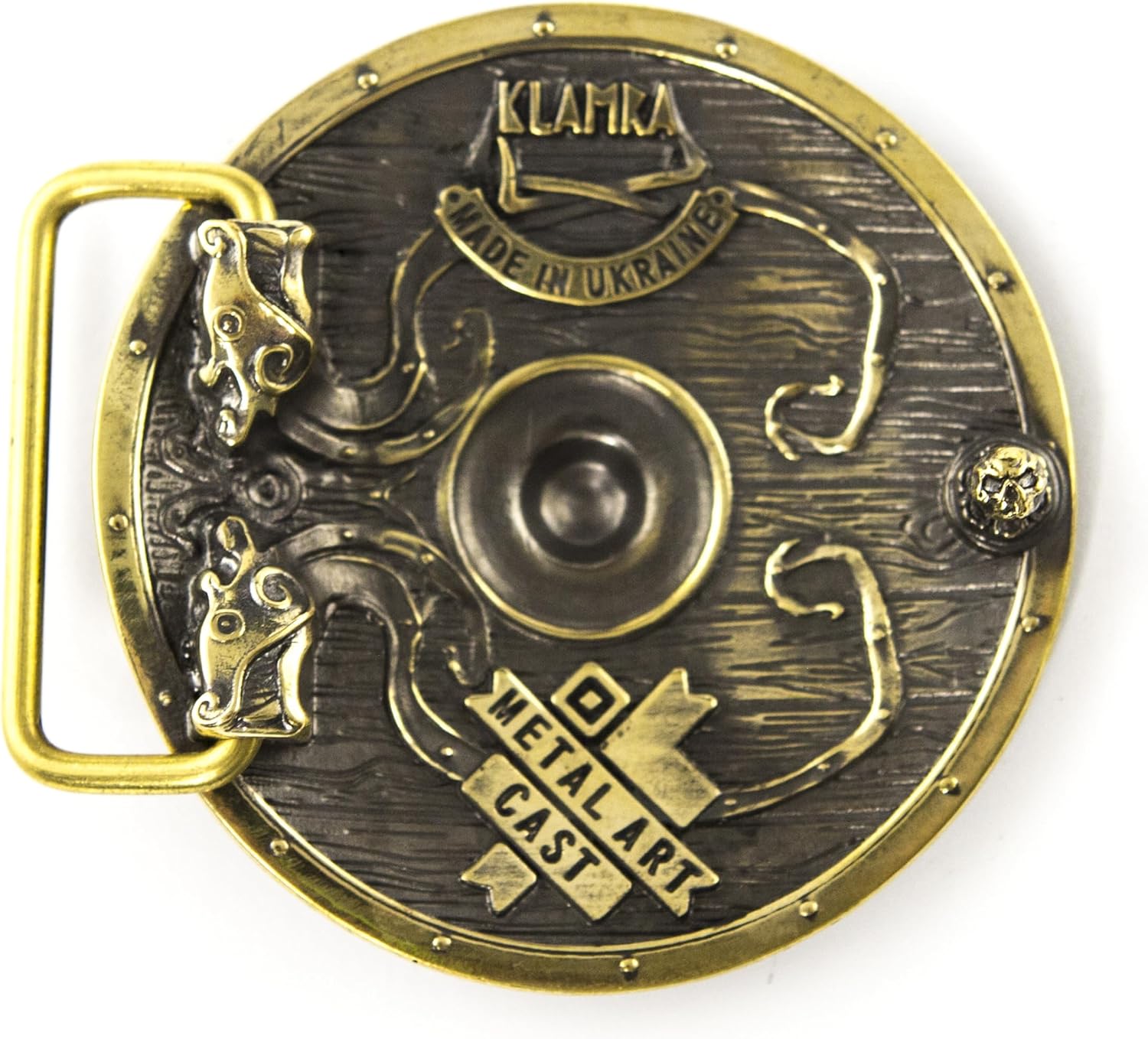 Viking Shield belt buckle, Handmade Scandinavian warrior battle shield solid brass belt buckle
