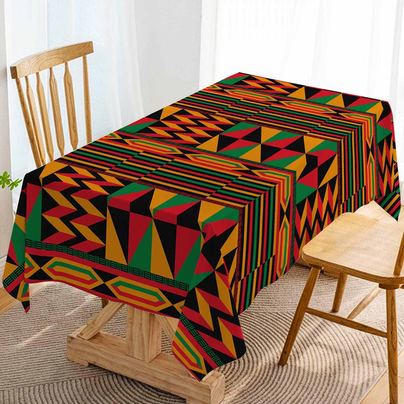 Hafangry Happy Kwanzaa Tablecloth Black History Month Table Cloth African American Heritage Holiday Celebration Party Decoration Kitchen Dining Room Home Table Cover Decor-60×84inch