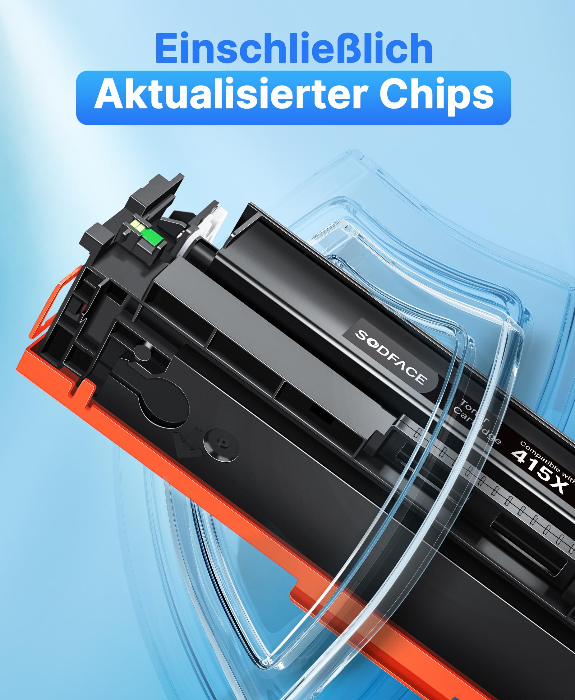 415X Toner Mit Chip Kompatibel für HP 415A 415X für Color LaserJet Pro MFP M479fdw M479dw M479fdn M479fnw M454dw M479 W2030X W2031X W2032X W2033X (Schwarz Cyan Gelb Magenta, 4er-Pack)