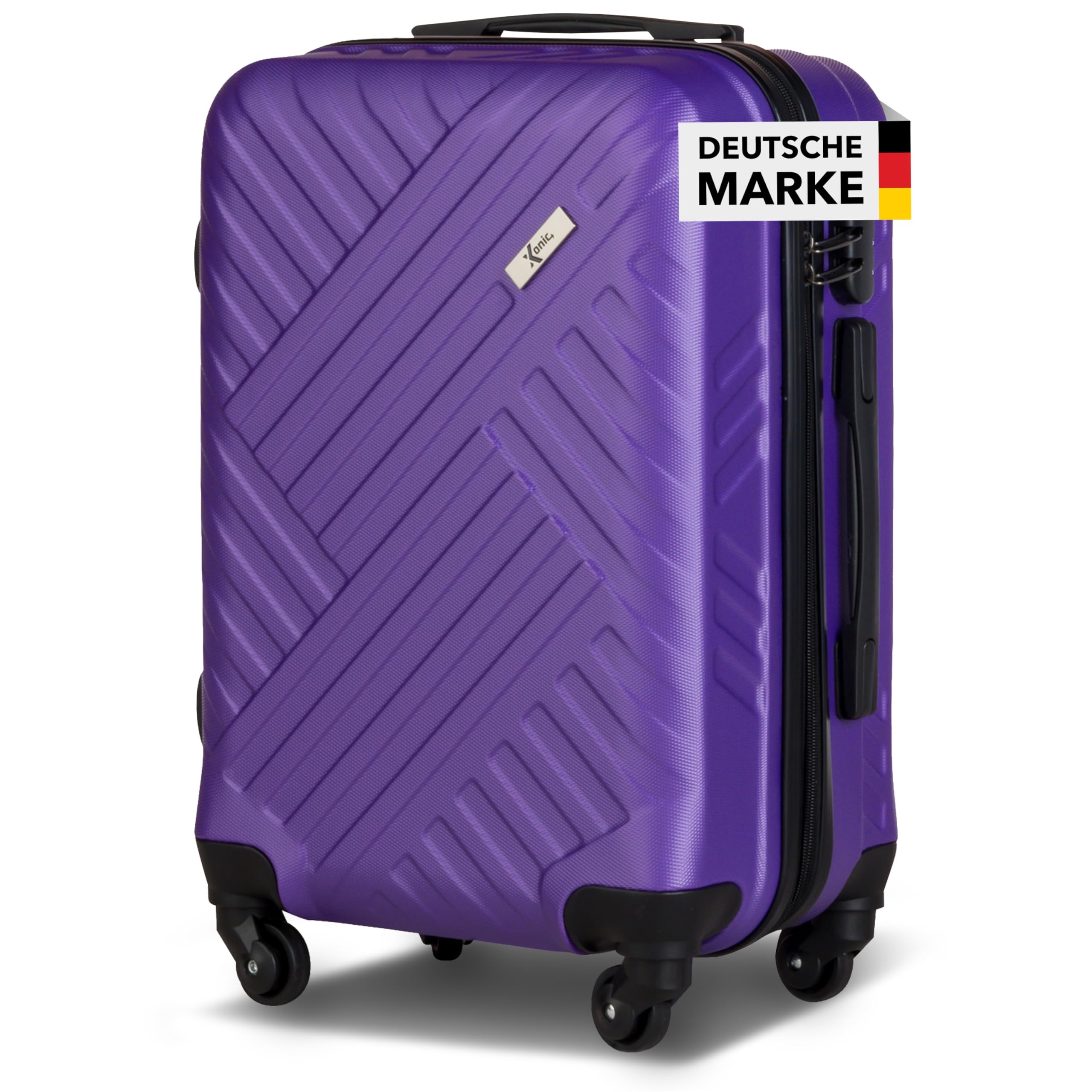 Xonic Design Reisekoffer mit Rollen– ABS Hartschalenkoffer mit 360° Leichtlauf-Rollen – hochwertige Koffer Trolleys Zahlenschloss in M, L, XL oder Set –Handgepäck Koffer, Suitcase