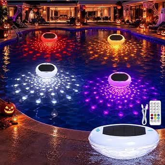 Solar Pumpkin Floating Pool Light with Remote