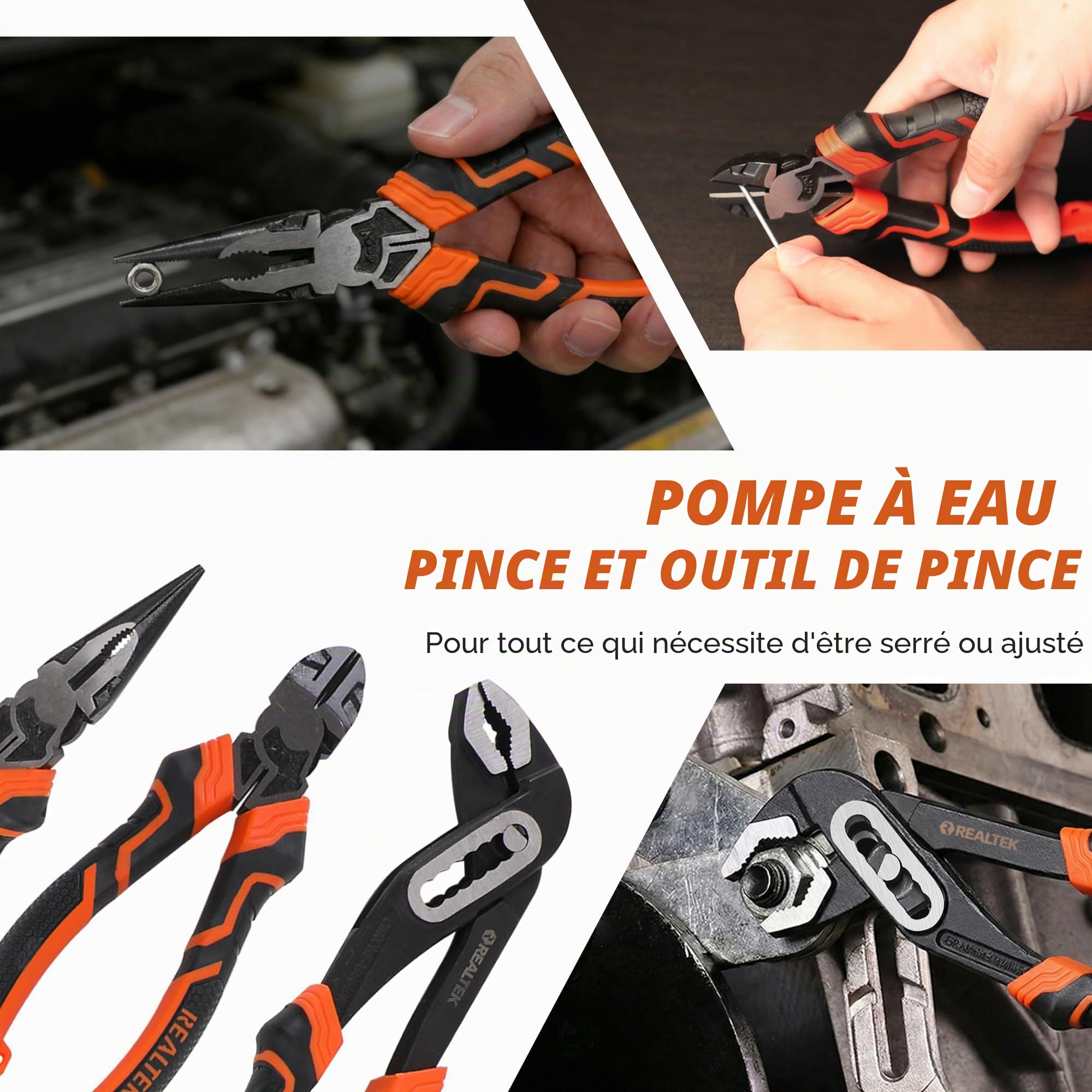 REALTEK Caisse a Outil, Boite a Outils Complete 100 pièces, Malette Outils