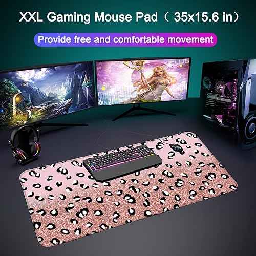 Vista 97 de Alfombrilla de escritorio, alfombrilla grande para mouse de 35 x 15.6 pulgadas, XXL extendida para juegos, con base antideslizante, alfombrilla