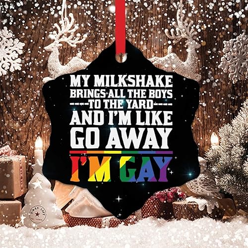 Miniatura 6 de Adornos para árbol de Navidad I'm Gay I'm Like Go Away Adornos LGBT Decoración de árbol de Navidad Lesbiana Gay Progreso Orgullo Bisexual LGBTQ