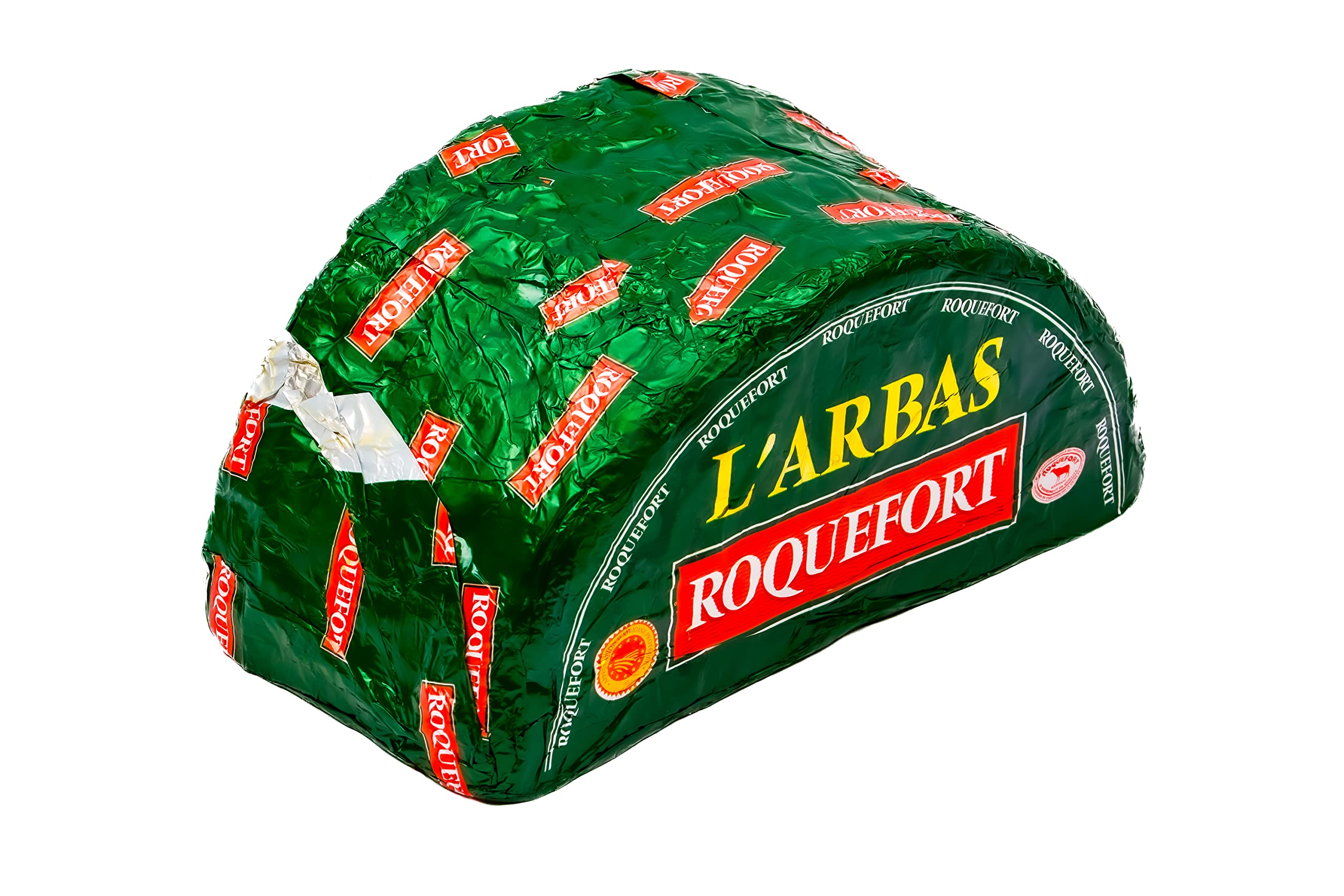 Roquefort-Käse L'Arbas AOP - 1x ca. 1,4KG - französischer Schafs-Käse, 3 Monate gereift, Edelpilzkäse, ideal als Pizzabelag, zu Wein oder in Soßen