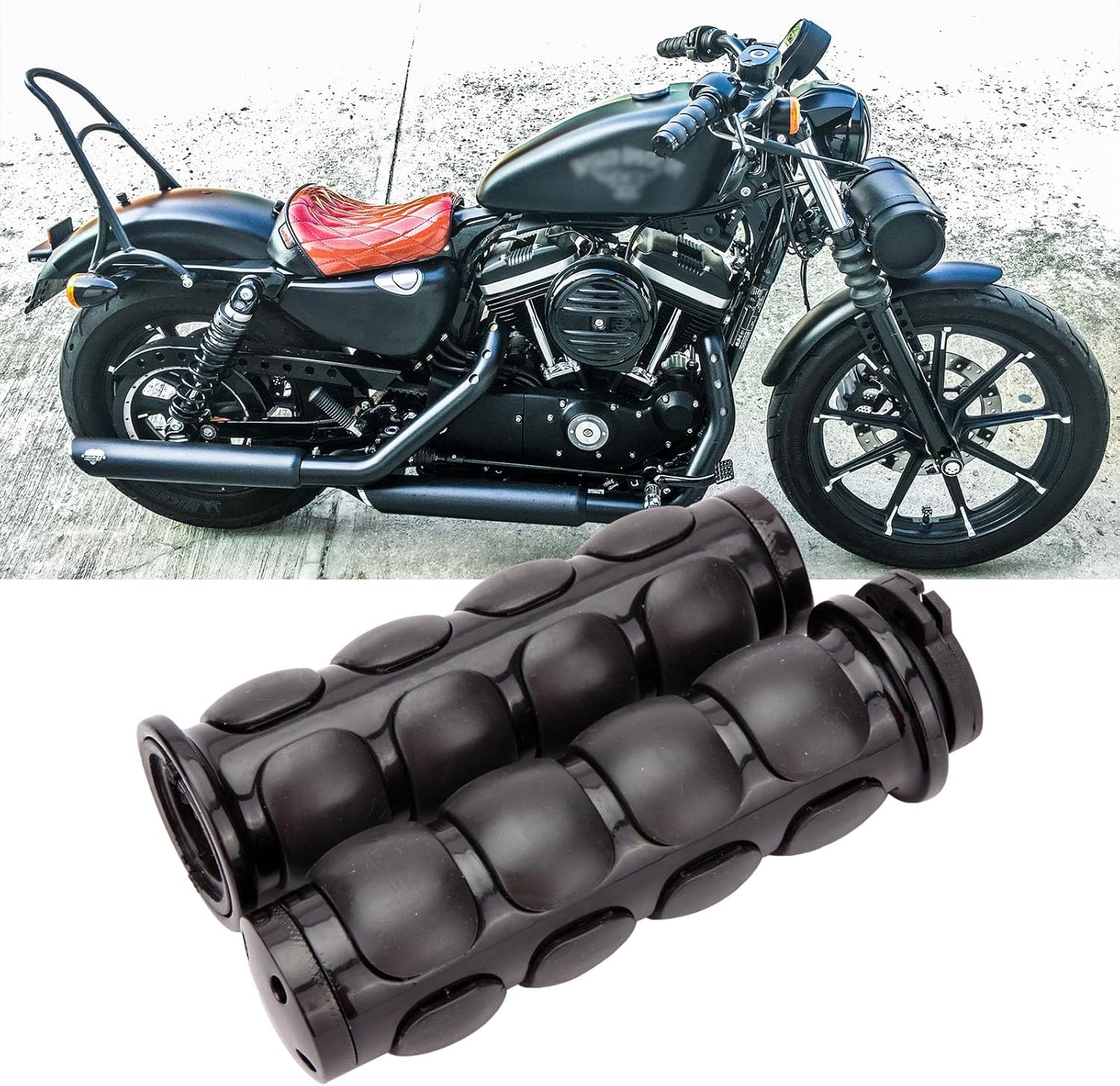 DREAMIZER 25.4MM Motorcycle Handlebar Grips 1 inch Compatible with Honda Shadow Spirit 750 Valkyrie Fury VTX1300 VTX1800 VT400 VT750 VT1100 - Smooth