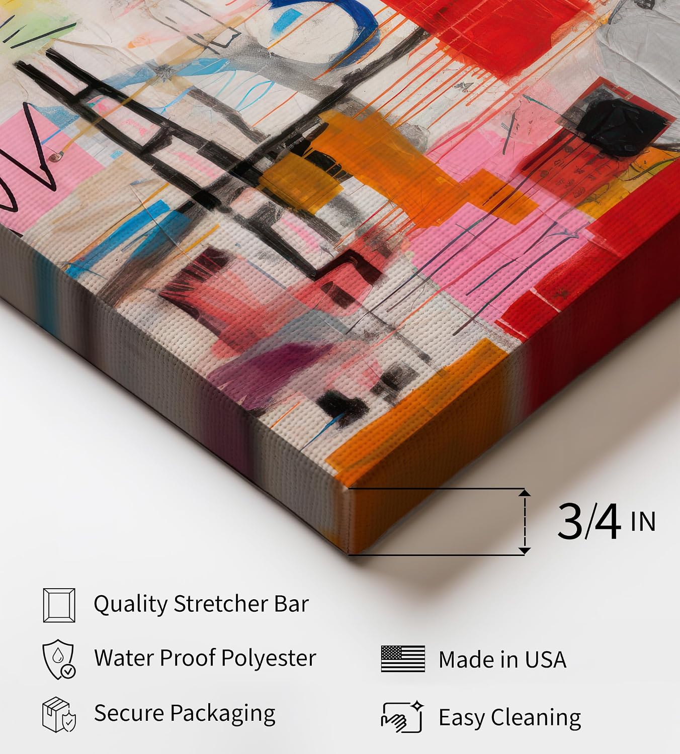 Poster Master Graffiti Canvas - Retro Urban Street Print - Abstract & Chic Boho Art - Aesthetic Art - Colorful Living Room or Office Wall Decor - 8x10 STRETCHED Canvas