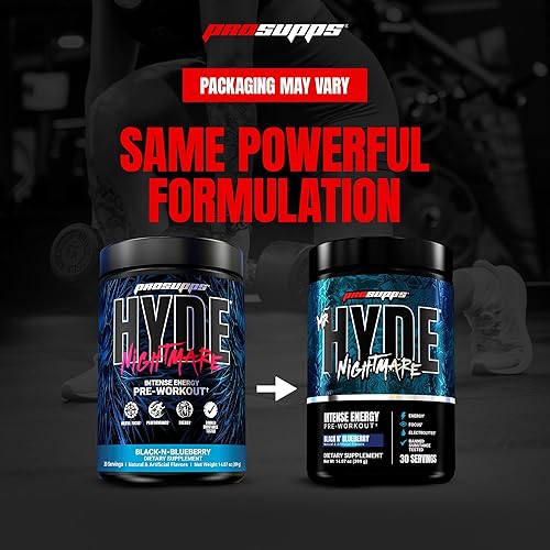 Miniatura 7 de PROSUPPS Hyde Nightmare - Bebida energética en polvo para preentrenamiento, energía intensa, enfoque mental y alto rendimiento, cargada con