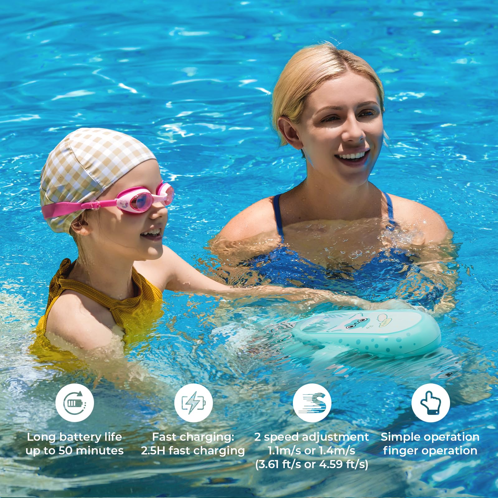 Patinete subacuático para diversión familiar, scooter de mar de larga duración para nadar y hacer esnórquel, 2 modos de velocidad, scooter de piscina para jugar en la piscina y parque acuático