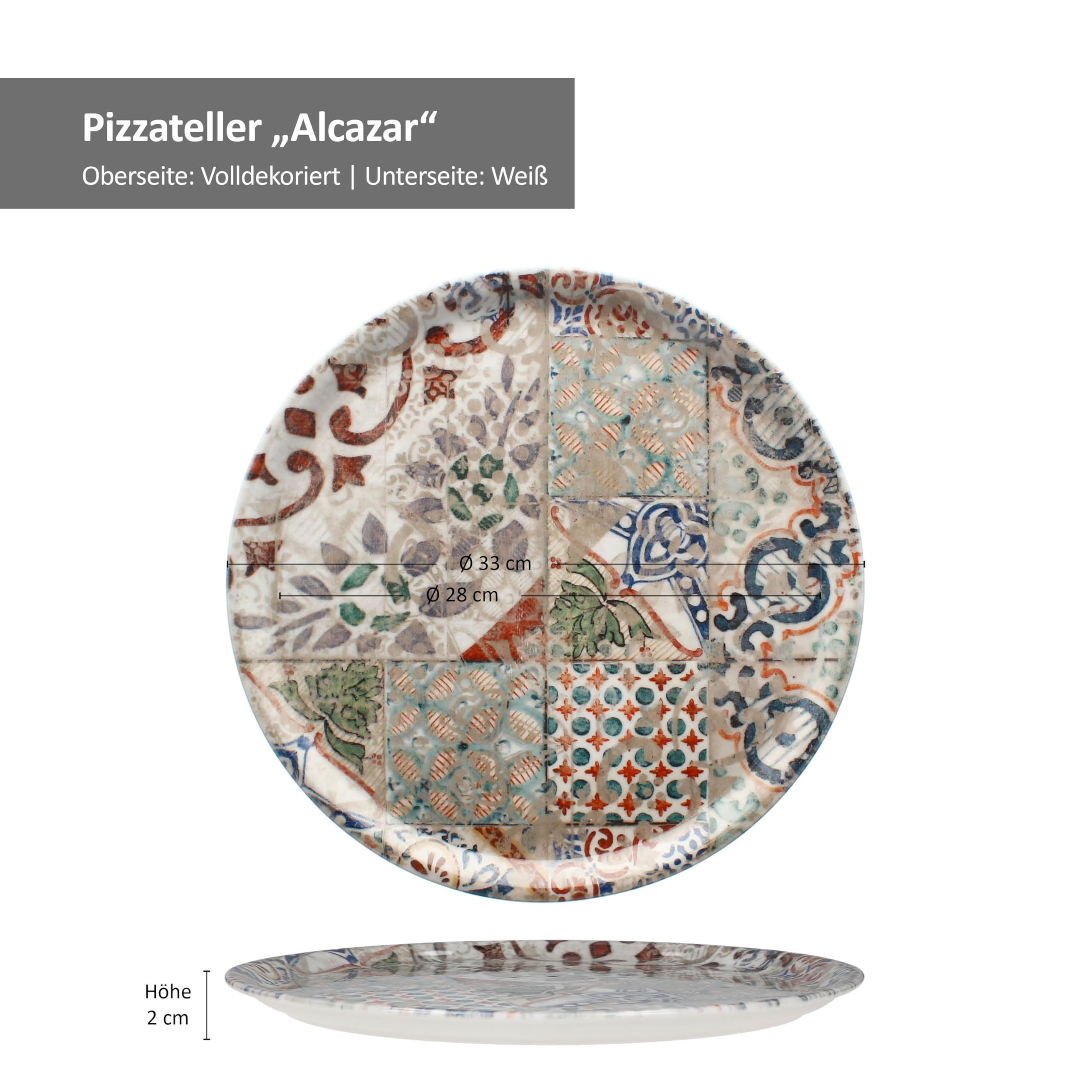 MamboCat 4er Set Pizzateller Alcazar I 33 cm I für 4 Personen I große