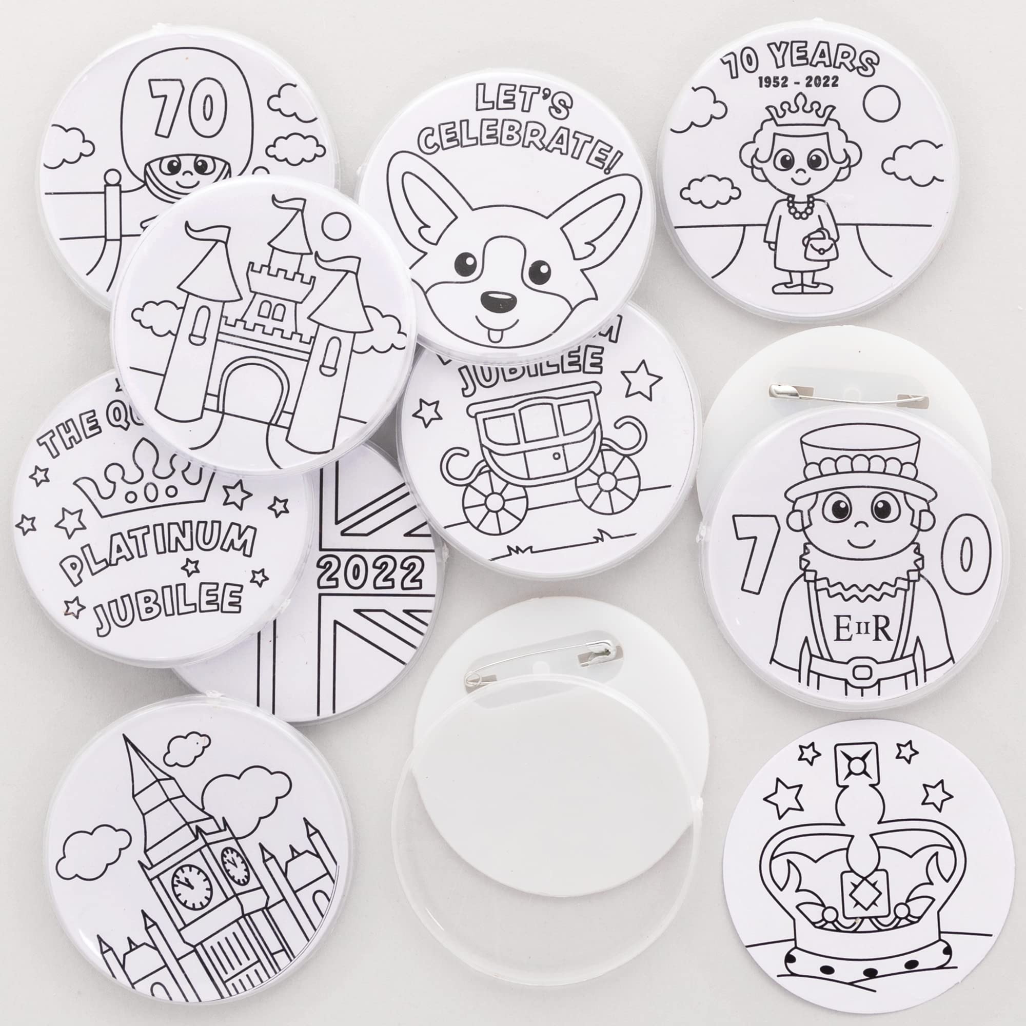 Buy Baker Ross Make Your Own Platinum Jubilee Badge Kit Pack of 10