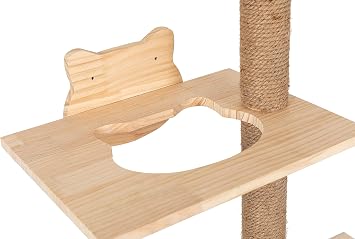 HAPYKITYS Cat Tree Climbing Post Tower for Indoor Cat Wall Mounted Tall Scratching Solid Wood Handmade Cat Climber
