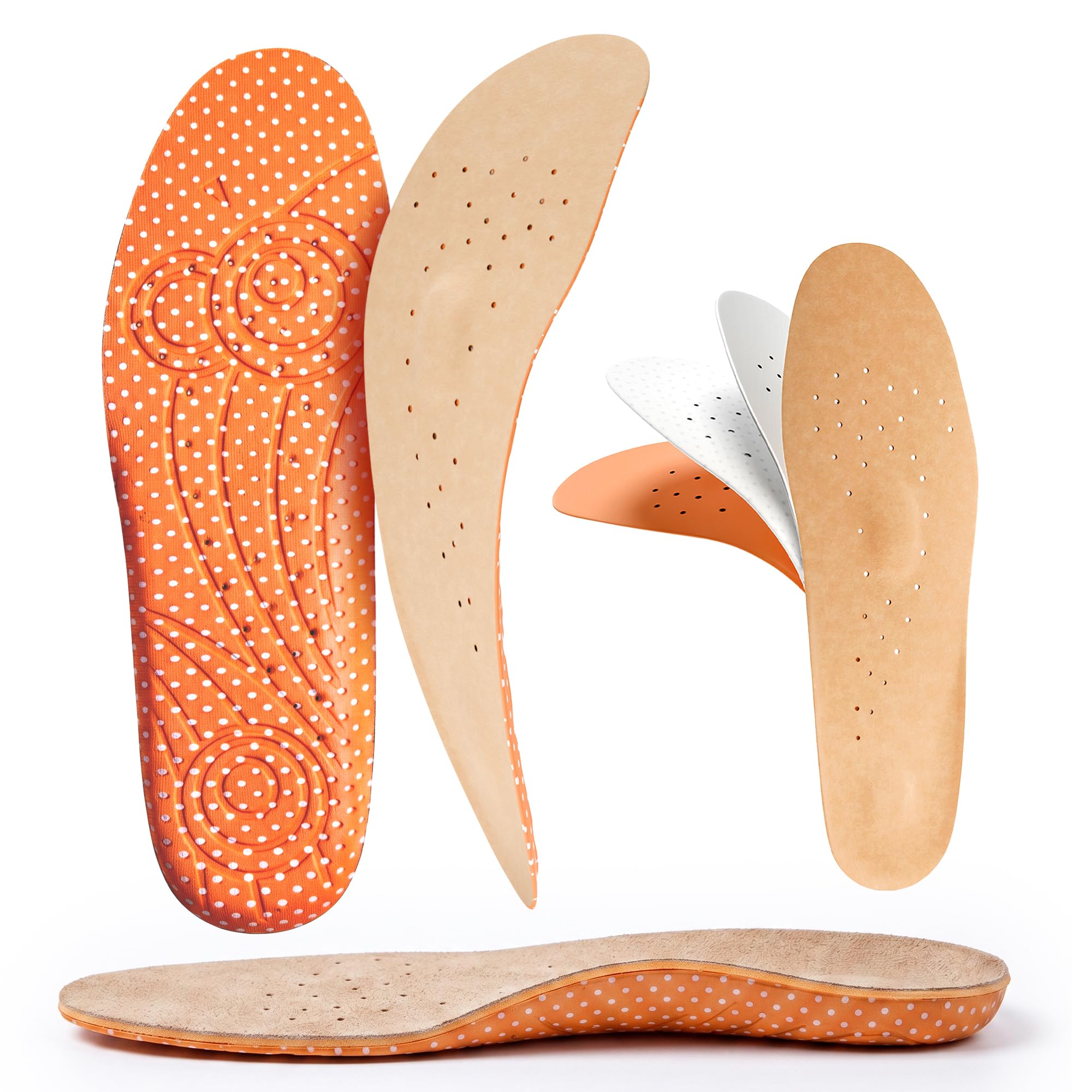 Bama Comfort Memory Foam - Amortyzowane Wkładki Piankowe Zapewniająca Wsparcie i Oddychalność - Wygodna Wkładka do Butów Unisex, Brązowo-Pomarańczowa 40/41 EUR